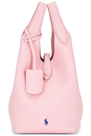 Polo Ralph Lauren Shiny Drum Pebble Mini Crossbody Bag in Pink