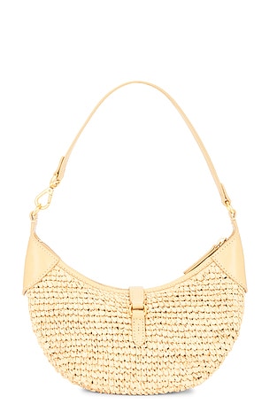 Polo Ralph Lauren Raffia Leather Mini Shoulder Bag in Neutral