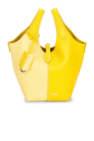 Polo Ralph Lauren Shiny Drum Pebble Small Crossbody Bag in Yellow