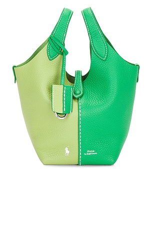 Polo Ralph Lauren Shiny Drum Pebble Small Crossbody Bag in Green