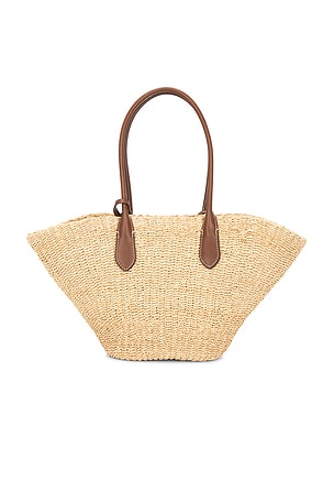 Polo Ralph Lauren Raffia Stripe Tote Bag in Neutral