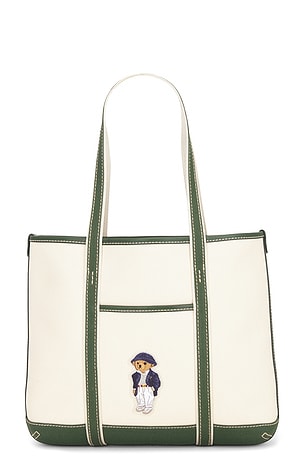 Canvas Leather Tote Small Bag Polo Ralph Lauren