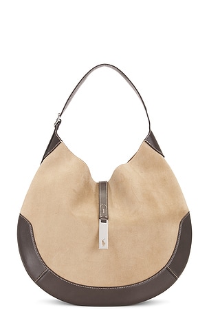Suede Medium Leather Shoulder Bag Polo Ralph Lauren
