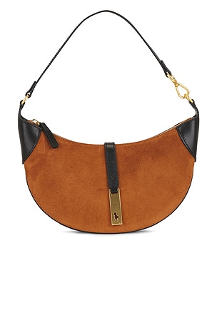 Small Suede Leather Shoulder Bag Polo Ralph Lauren