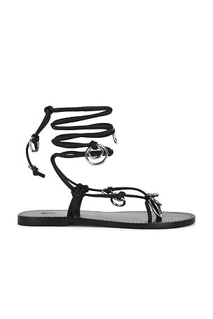 Leather Ring Wrap Flat Sandals Polo Ralph Lauren