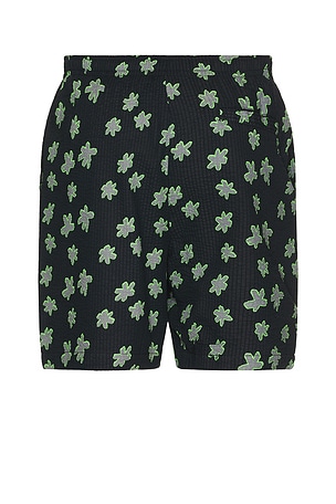 Pleasures Floral Seersucker Shorts in Black