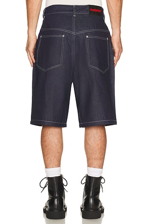 Pleasures x Zero Skateboards Skull Jorts in Blue