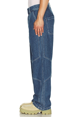 Pleasures Position Baggy Jeans in Blue. Size 38. Also