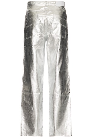 Pleasures Latex Formula Baggy Jeans in Metallic Silver