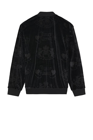 Pleasures Crest Velour Quarter Zip in Black