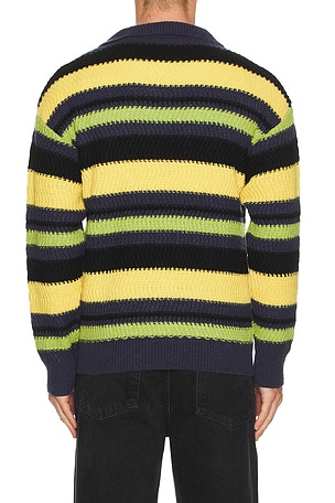 Pleasures PULL POLO COOPER en Jaune,Bleu