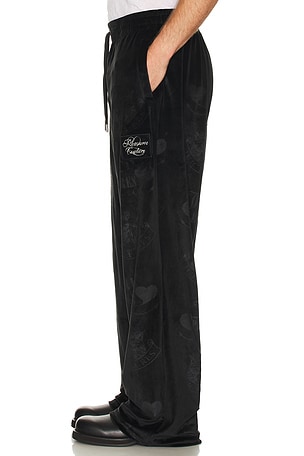 Pleasures Crest Velour Track Pants in Black
