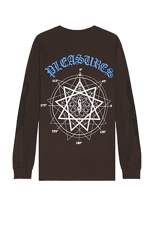 Pleasures Compass Long Sleeve T-Shirt in Brown