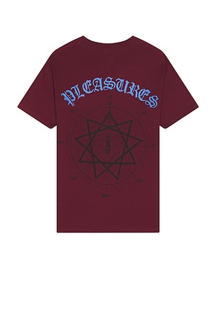 Pleasures Compass T-Shirt in Burgundy