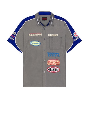 Pleasures Terror Button Up Shirt in Grey