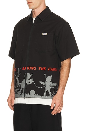 Pleasures Fairies Zip Shirt in Black