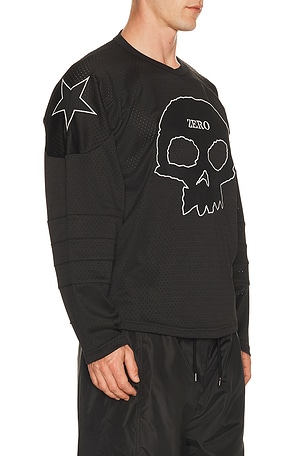 Pleasures x Zero Skateboards Jamie Hockey Jersey in Black