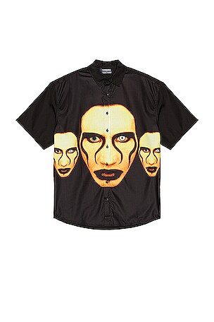 Pleasures Marilyn Manson Button Down in Black | REVOLVE