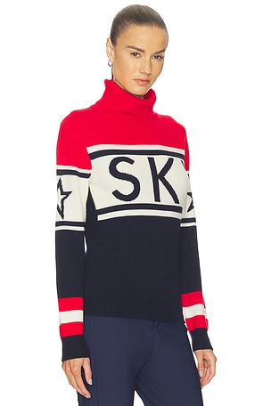 Perfect Moment Schild Sweater in Navy,Red. Size XS. Also