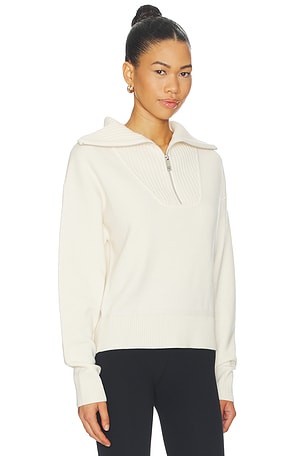 Perfect Moment Half Zip Fleece Top in White