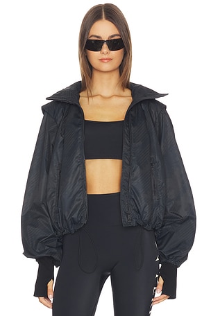 Perfect Moment Scratch Houndstooth Bomber Jacket in Black. Size XS. Also