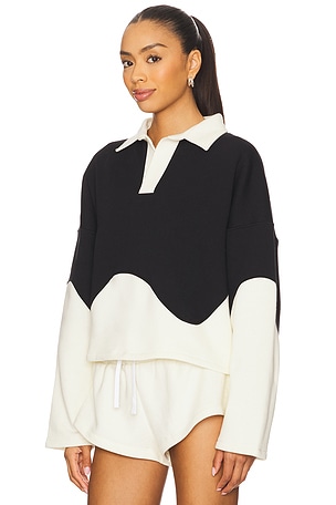 Port de Bras Wave Sofia Sweater in Black,White