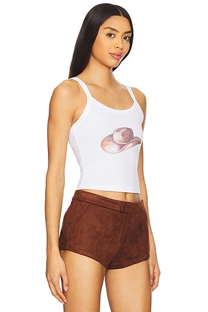 Polychrome Goods Cowboy Hat Tank Top in White