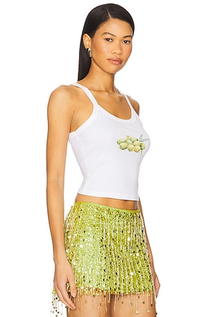 Polychrome Goods Olive Tank in White. Size XS. Also