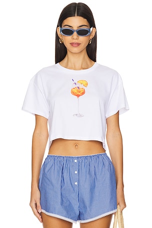 Aperol Spritz Watercolor Crop TopPolychrome Goods$55