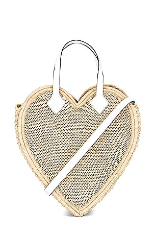 Poolside The Big Heart Tote in Natural White REVOLVE