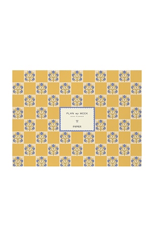 Floral Checkerboard Undated Weekly Desk Planner Papier