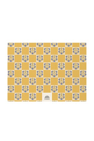 Papier Floral Checkerboard Undated Weekly Desk Planner in Mustard