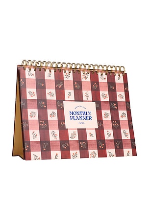 Floral Gingham Monthly Desk Pad Papier