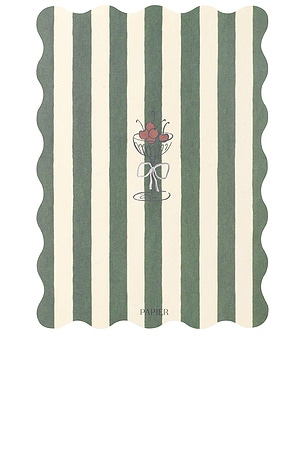 Papier Fruits Coupes Menu Set Of 20 in Green