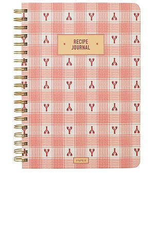 Lobster Gingham Spiral Recipe Journal Papier