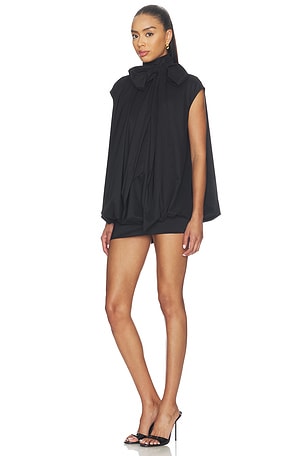 Prabal Gurung Tie-neck Cocoon Mini Dress in Black
