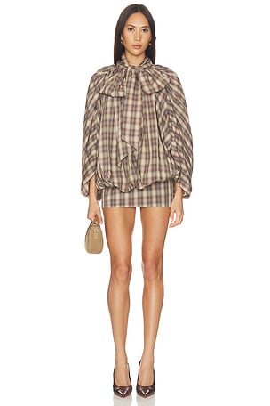 TIE-NECK SHORT COCOON MINI DRESS 미니 원피스 Prabal Gurung