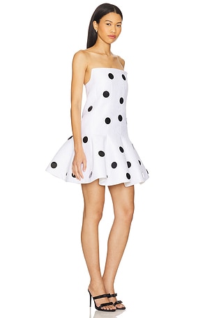 Prabal Gurung Strapless Flare Mini Dress in White