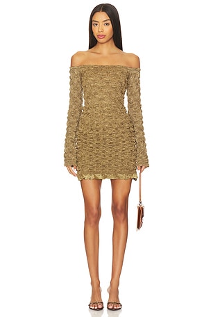 Off-shoulder Long Sleeve Mini Dress Prabal Gurung