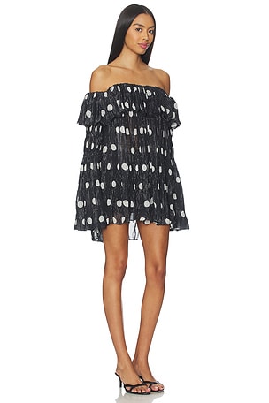 Prabal Gurung Off-shoulder Long Sleeve Faux Sweater Top in Black & White