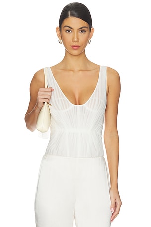 Plisse Corset Tank Bodysuit Prabal Gurung