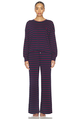 Polo Ralph Lauren Intimates Crew Neck Wide Leg Pant Set in Navy. Size XS. Also