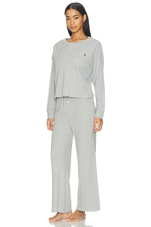 Polo Ralph Lauren Intimates Crew Neck Wide Leg Pant Set in Grey
