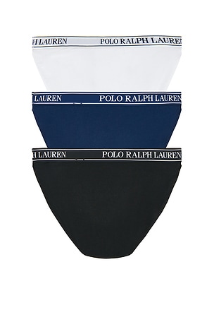 Polo Ralph Lauren Intimates Essentials Bikini 3pack in Black,Navy