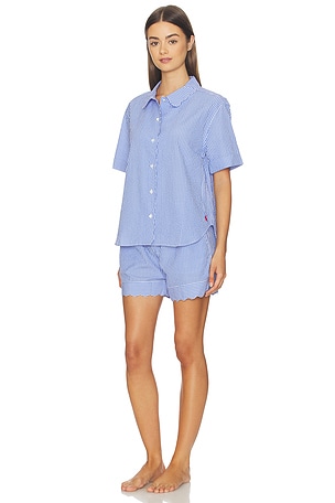 Polo Ralph Lauren Intimates Short Sleeve Scallop Short Set in Blue. Size XXS. Also