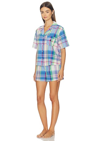 Polo Ralph Lauren Intimates Polo Ralph Lauren Polo Sleep Short Sleeve Pajama Set in Blue,Purple