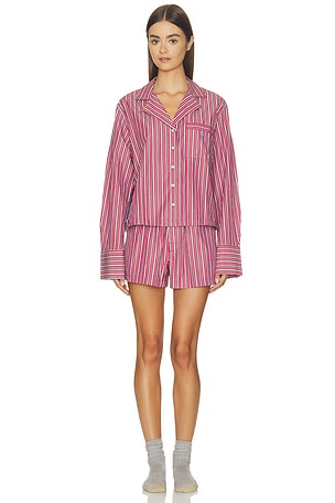 Sleep Shirting Stripes Crop & Boxer Set Polo Ralph Lauren Intimates