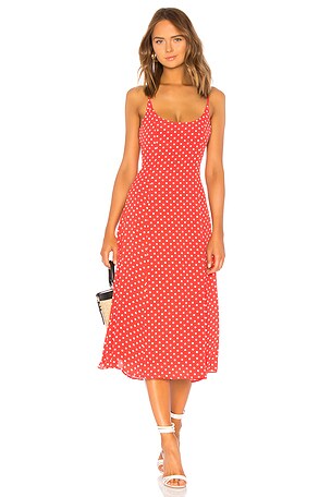 privacy please red polka dot dress Womens Dresses Privacy Please Polka Dot Dress KALINI Polka Dot Printed Georgette Floor Length Dress