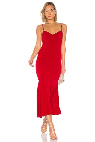 open lace back dress Forbidden Feelings Maxi Dress Red