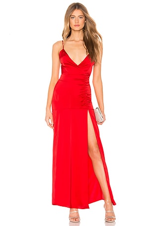privacy please red dress PRIVACY PLEASE NEW Women's Strawberry Ruffled June Wrap Dress XS TEDO